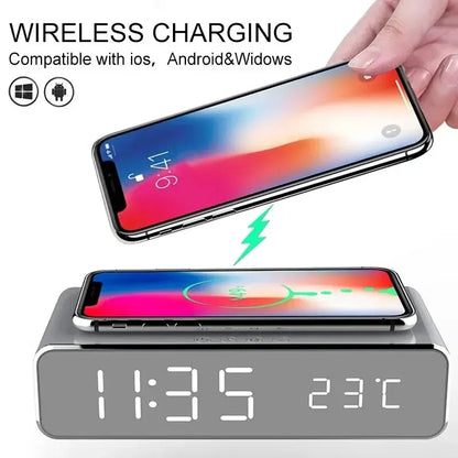 Digital Alarm Clock With Wireless Charger