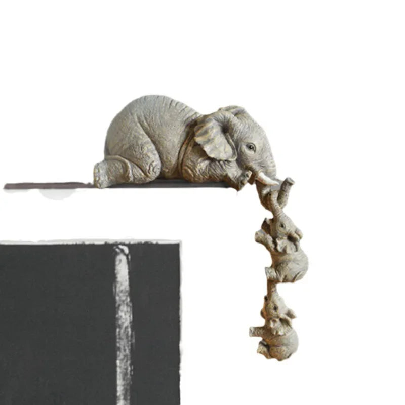 3pcs/Set Cute Elephant Decor Statue