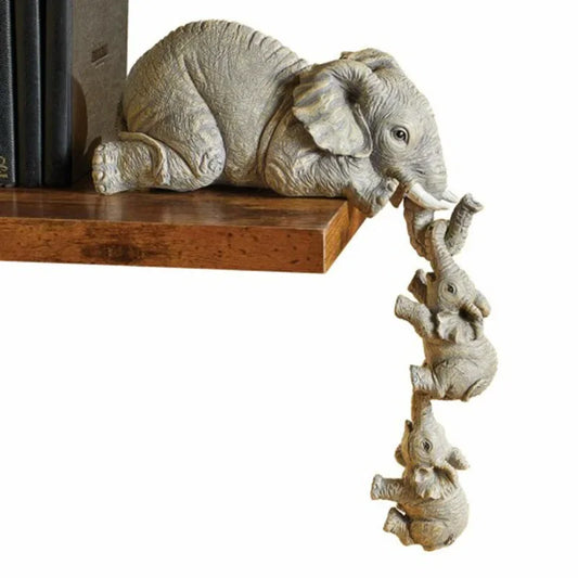 3pcs/Set Cute Elephant Decor Statue