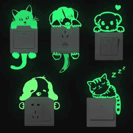 1 pc Glow in the Dark Luminous Green Switch Stickers