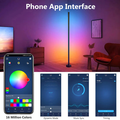 Smart LED Floor Lamp 49" RGB Remote & APP Control