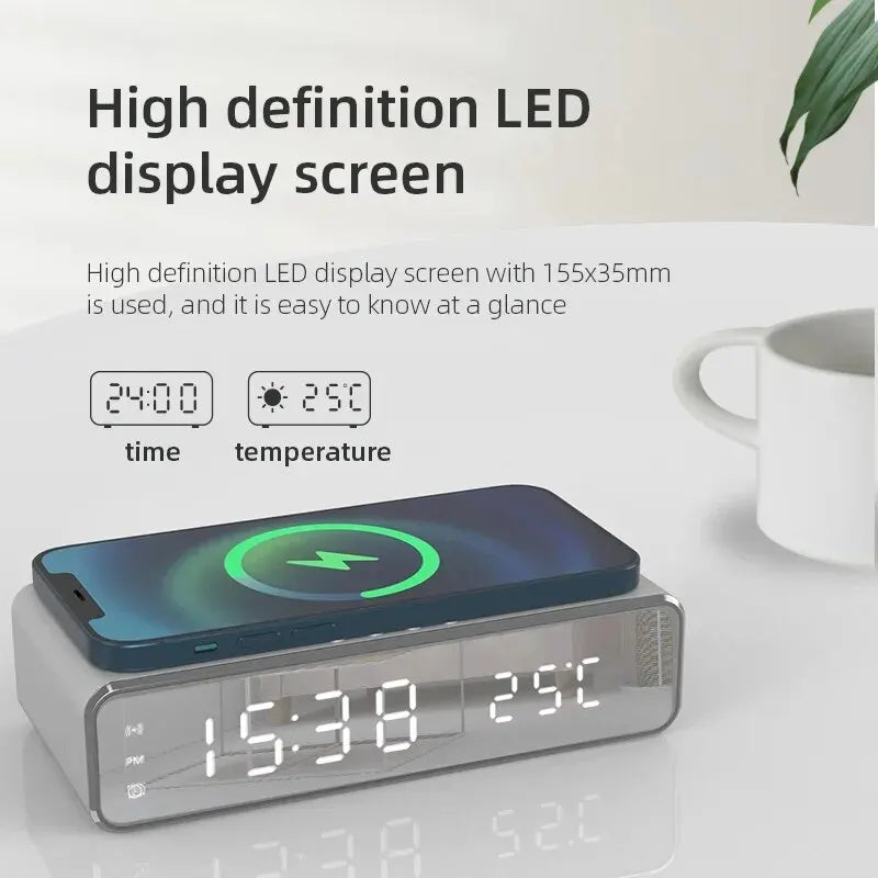 Digital Alarm Clock With Wireless Charger