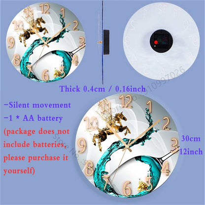 12 inch Elegant Glass Wall Clock