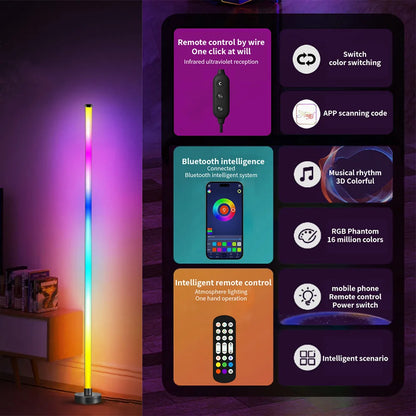 Smart LED Floor Lamp 49" RGB Remote & APP Control