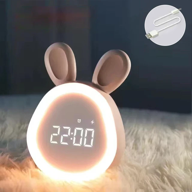 Cute Rabbit Alarm Clock With Night Light