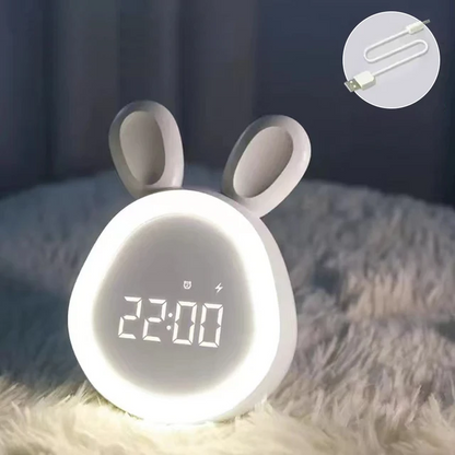 Cute Rabbit Alarm Clock With Night Light